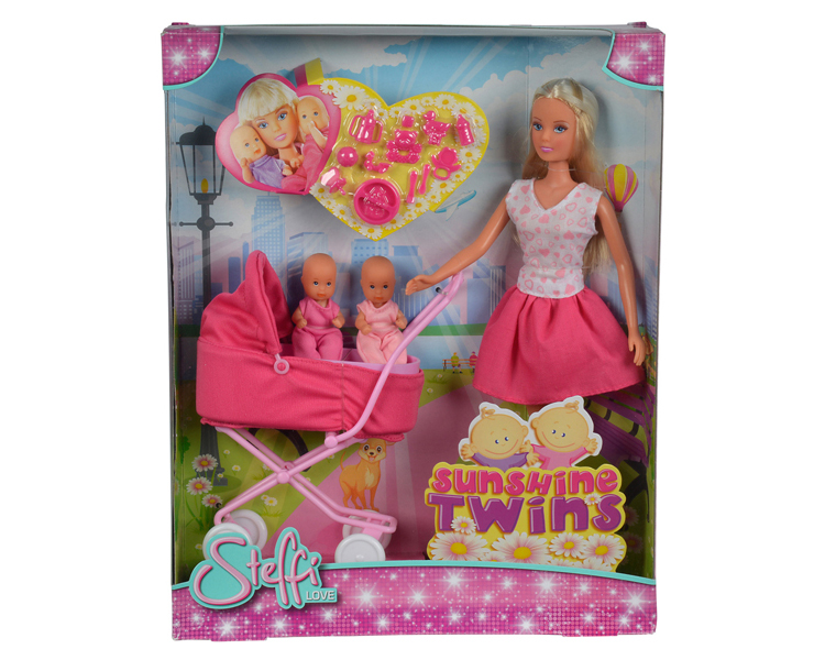 Кукла Штеффи 29 см. с коляской и близнецами 5 см.  